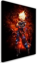 Schilderij , Dragon Ball 6 , 2 maten , rood zwart , wanddecoratie