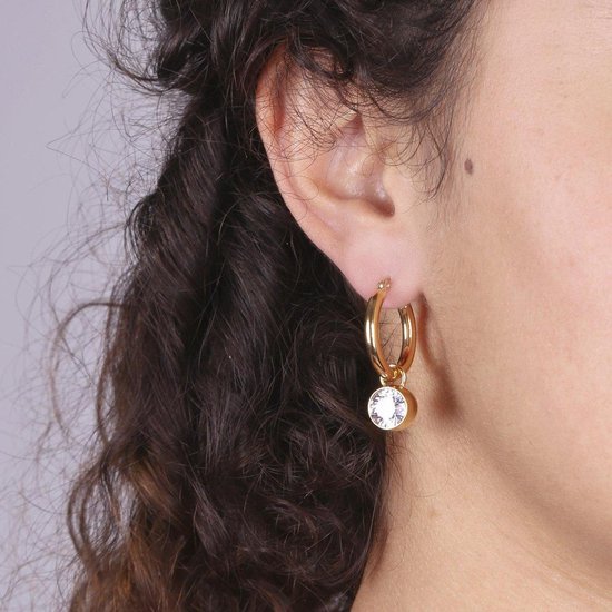 Crystalline Azuria Dames 18 kt Verguld Witte Zirkonia Kristallen