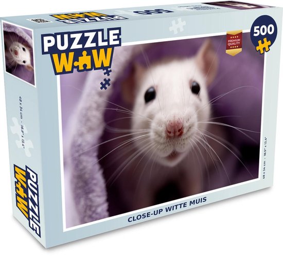 Puzzle Rats 500 pièces - Gros plan souris blanche | bol.com
