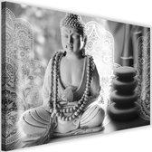 Schilderij Boeddha zen spa, 2 maten, zwart-wit, Premium print