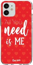 Casetastic Apple iPhone 12 Mini Hoesje - Softcover Hoesje met Design - All you need is me Print