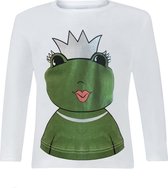 Ziegfeld T-shirt Kikker Koningin Meisjes Lange Mouw Wit Mt 128