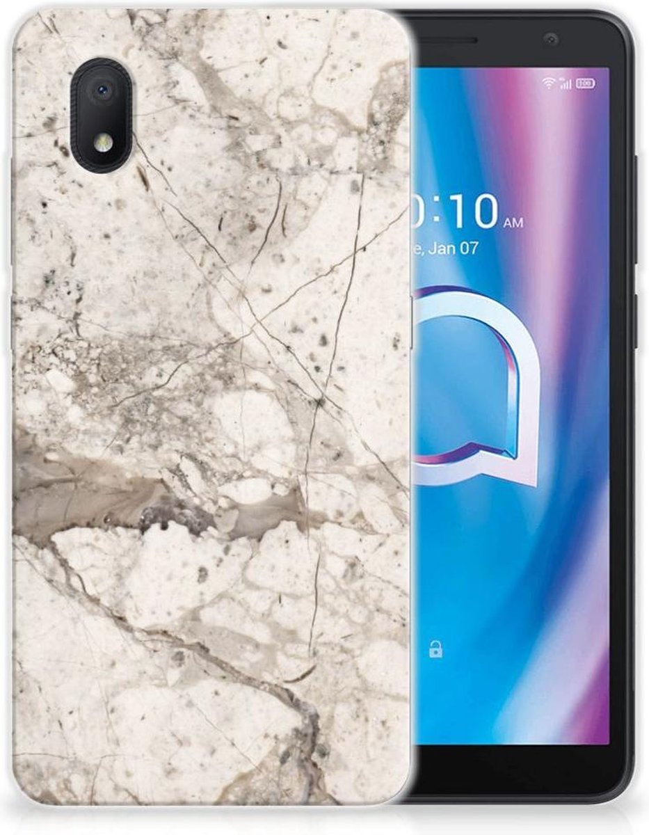 Alcatel 1B (2020) TPU Siliconen Hoesje Marmer Beige