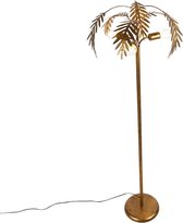 QAZQA botanica - Landelijke Vloerlamp | Staande Lamp - 3 lichts - H 160 cm - Goud/messing -  Woonkamer | Slaapkamer