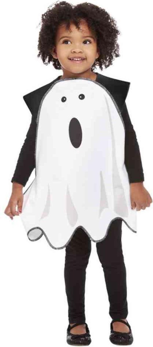 Smiffys - Toddler Ghost Tabard Kinder Kostuum - Kids tm 4 jaar - Wit