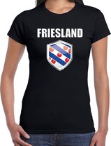 Friesland  t-shirt zwart dames - Friese landen shirt / kleding - EK / WK / Olympische spelen Friesland outfit S