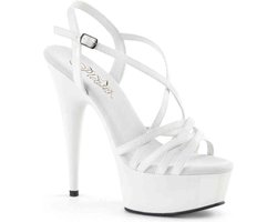 Pleaser - DELIGHT-613 Sandaal met enkelband - US 12 - 42 Shoes - Wit