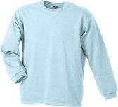 James and Nicholson Unisex Open Hem Sweatshirt (Lichtblauw)