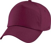 Beechfield Uniseks Effen Originele  Baseball Cap met 5 panelen (Burgundy)