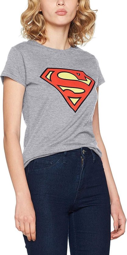 variabel Monografie Stout Superman Dames/Dames Logo Ontwerp Passend T-Shirt (Grijs) | bol.com