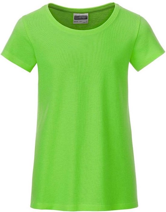 James and Nicholson Meisjes Basic T-Shirt (Kalk groen)