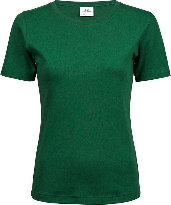 Tee Jays Dames/dames Interlock T-Shirt met korte mouwen (Bosgroen)