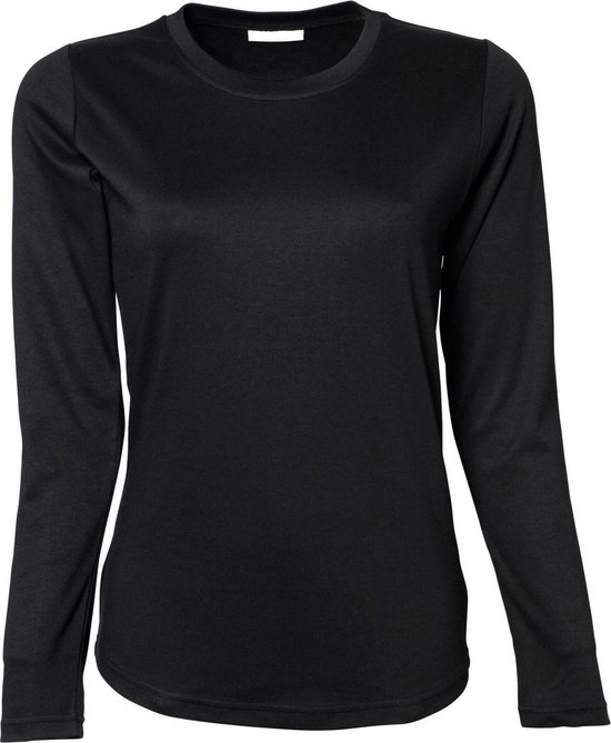 Tee Jays Dames/dames Interlock T-Shirt met lange mouwen (Zwart)