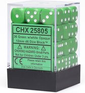 Chessex 36-Die Set Opaque 12mm - Green/White