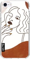 Casetastic Apple iPhone 7 / iPhone 8 / iPhone SE (2020) Hoesje - Softcover Hoesje met Design - Line Art Woman Print