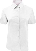 Russell Collectie Dames/Dames Korte Mouw Easy Care Oxford Shirt (Wit)