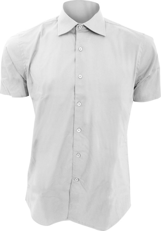 SOLS Heren Broadway Short Sleeve Fitted Work Shirt (Wit)