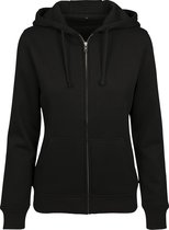 Build Your Brand Dames/dames Merch Zip Hoodie (Zwart)