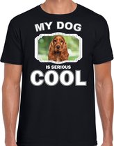 Spaniel honden t-shirt my dog is serious cool zwart - heren - Spaniels liefhebber cadeau shirt S