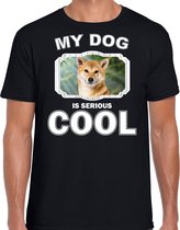 Shiba inu honden t-shirt my dog is serious cool zwart - heren - Shiba inu liefhebber cadeau shirt L