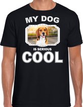 Beagle honden t-shirt my dog is serious cool zwart - heren - Beagles liefhebber cadeau shirt L