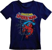 Marvel - The Amazing Spider-Man Marine Blauw Kinder T-Shirt - 5-6 Jaar