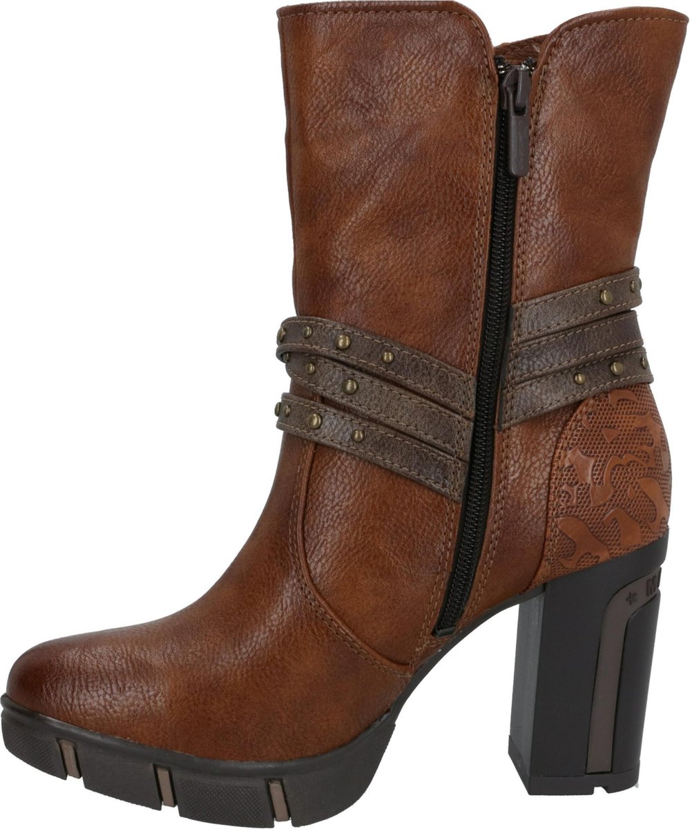 Mustang Dames enkellaarsjes Enkellaarsjes Hak - cognac - Maat 36 | bol.com