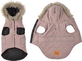 4goodz Hondenjas met bontkraag - winterjas hond 35 cm - Roze