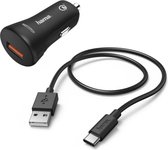 Hama Auto-oplaadset USB Type-C QC 3.0 3 A Zwart