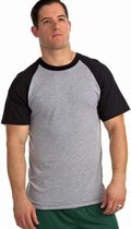 Soffe - Baseball Shirt - Korte Mouw - Volwassenen - Grijs/Zwart - Medium