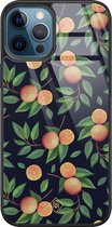 iPhone 12 Pro hoesje glass - Fruit / Sinaasappel | Apple iPhone 12 Pro  case | Hardcase backcover zwart