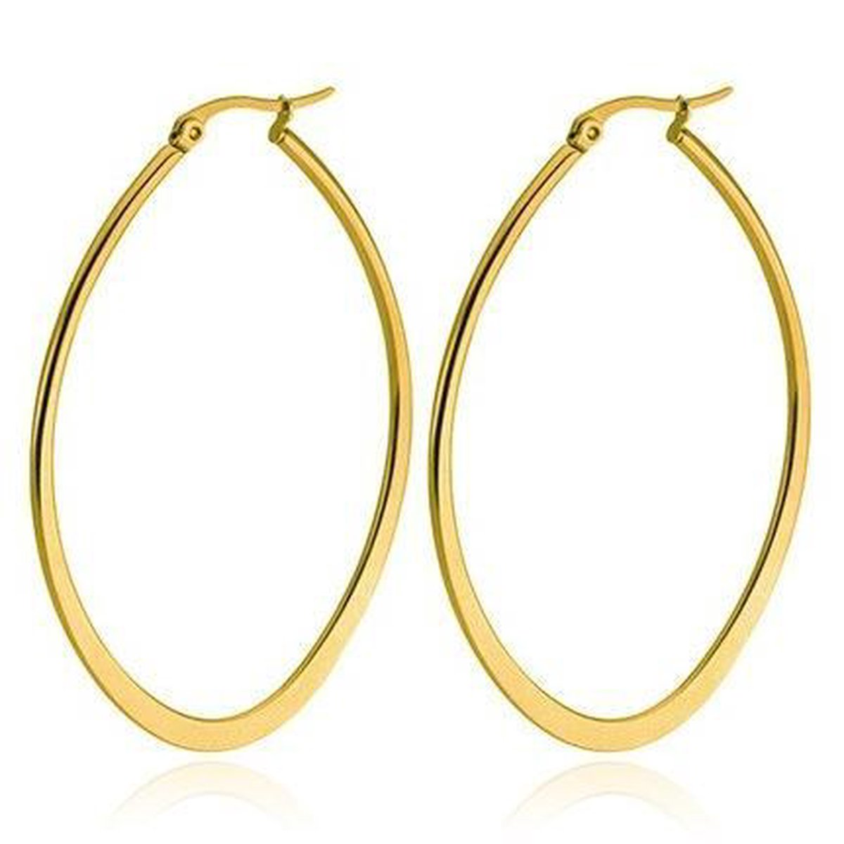 Ovale oorbellen Cilla Jewels Edelstaal Goudkleurig-50mm