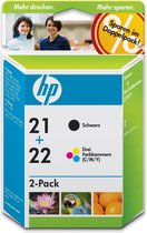 HP 21/22 Origineel Zwart, Cyaan, Magenta, Geel 2 stuk(s)