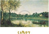 Kunstdruk J,B,C, Corot - L'étang de ville d'Avray 30x24cm