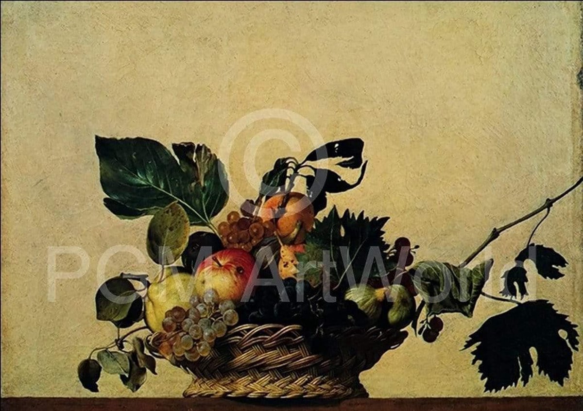 PGM Kunstdruk Caravaggio - Cesto di frutta 80x56cm Divers