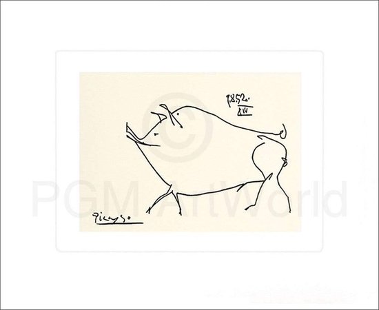 Kunstdruk Pablo Picasso - Le petit cochon 60x50cm