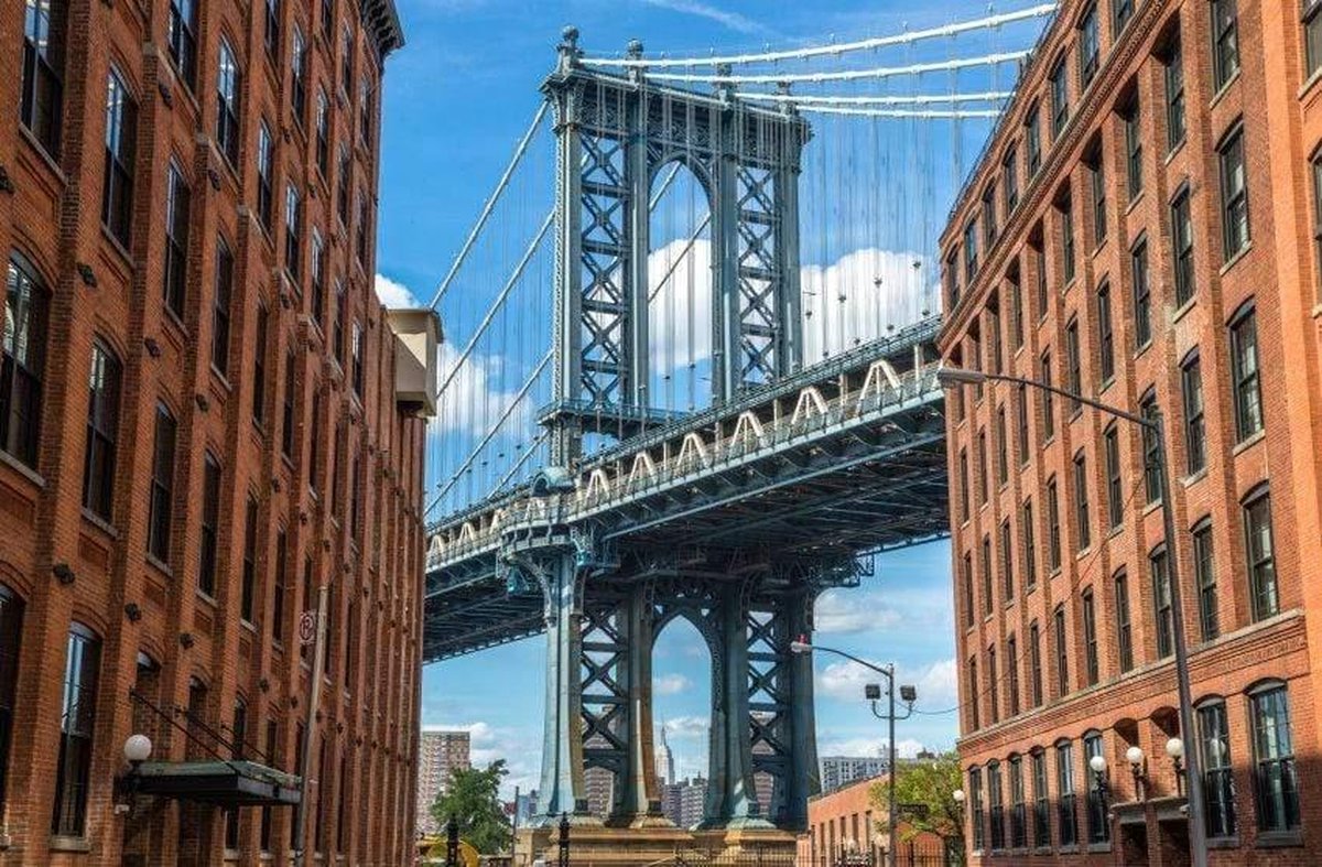 Vliesfotobehang Fotobehang 7 Banen, Brooklyn Dumbo Omgeving Art. 18058