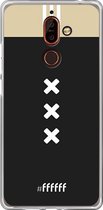 Nokia 7 Plus Hoesje Transparant TPU Case - AFC Ajax Uitshirt 2018-2019 #ffffff