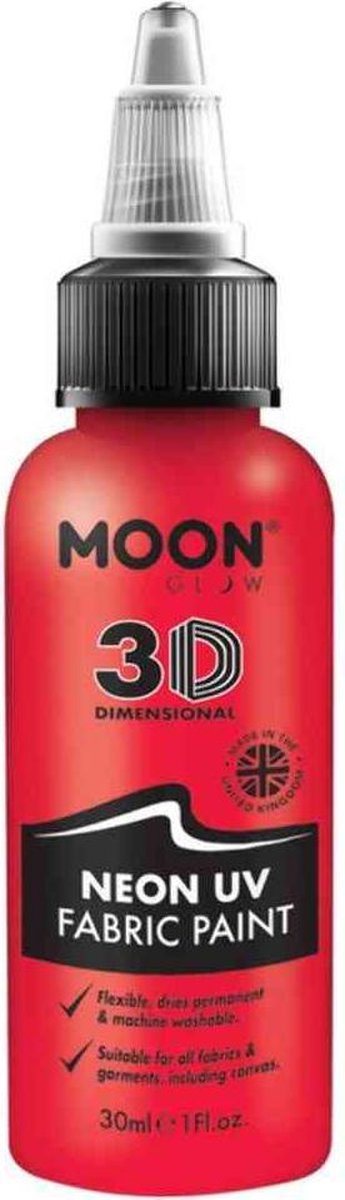 Moon Glow Kledingverf Neon Uv 30 Ml Rood