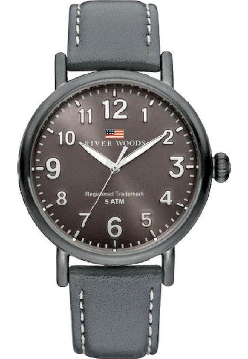 River Woods Sacramento RW420005 Horloge - Leer - Grijs - Ø 42 mm