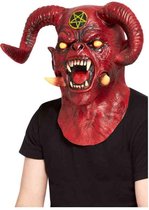 Smiffys Masker Deluxe Satanic Devil Overhead & Neck Rood