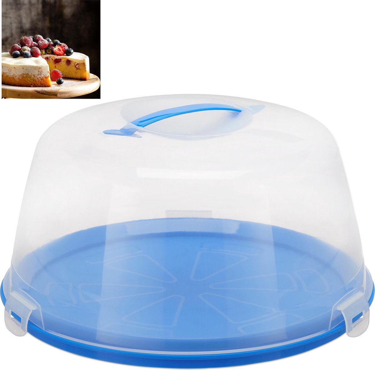 Xavax Taarttransportbox rond met deksel, taarthouder 31,5 cm diameter