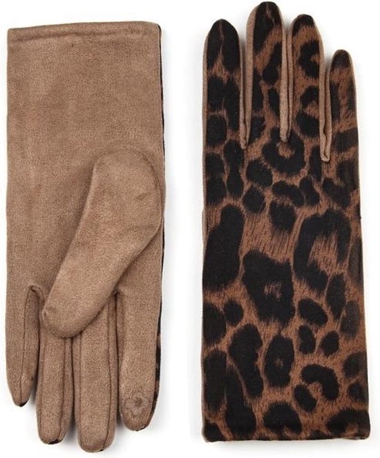 Dames handschoenen met Tijger print Bruin Khaki | bol.com