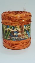 Ribbon Raffia Metal Orange 200 meter (1 roll) [HV-RAM200OR]