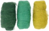 Gekaarde Wol, groen/turquoise harmonie, 3x10 gr/ 1 doos