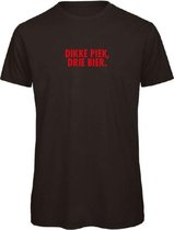 Kerst t-shirt zwart XL - Dikke piek, drie bier - rood - soBAD. | Kerst t-shirt soBAD. | kerst shirts volwassenen | kerst t-shirts volwassenen | Kerst outfit | Foute kerst t-shirts