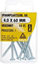 Spaanplaatschroeven Platkop Pozidriv Verzinkt 4.0x60mm