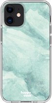 HappyCase Apple iPhone 12 Mini Hoesje Flexibel TPU Mint Marmer Print