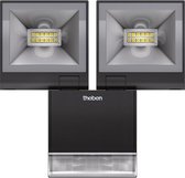 theLeda S20 BK, 2 LED straler met bewegingssensor, 10 Watt elk, 4000K