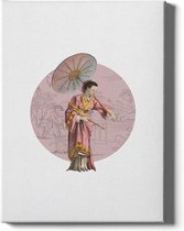 Walljar  - Chinese Lady - Muurdecoratie - Canvas schilderij